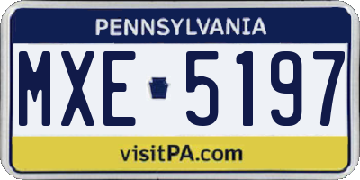 PA license plate MXE5197
