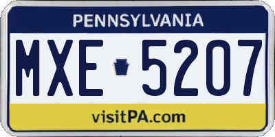 PA license plate MXE5207