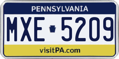 PA license plate MXE5209
