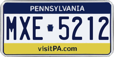 PA license plate MXE5212