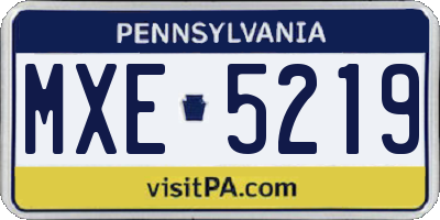 PA license plate MXE5219
