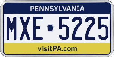 PA license plate MXE5225