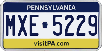 PA license plate MXE5229