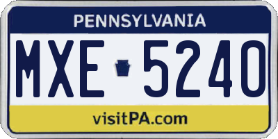 PA license plate MXE5240