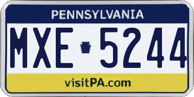 PA license plate MXE5244