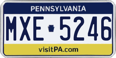 PA license plate MXE5246