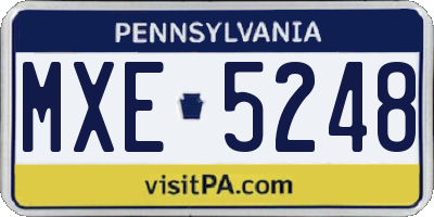 PA license plate MXE5248