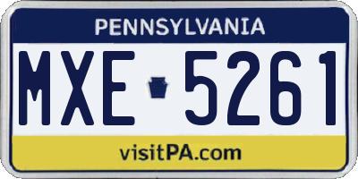 PA license plate MXE5261