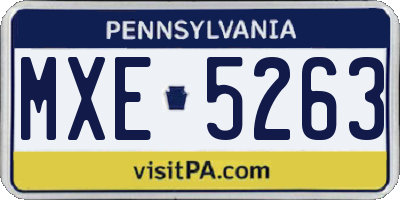PA license plate MXE5263