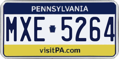 PA license plate MXE5264