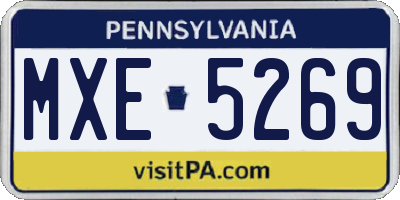 PA license plate MXE5269