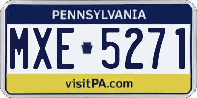 PA license plate MXE5271