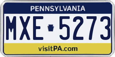 PA license plate MXE5273