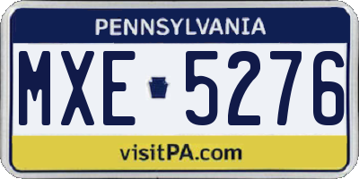 PA license plate MXE5276
