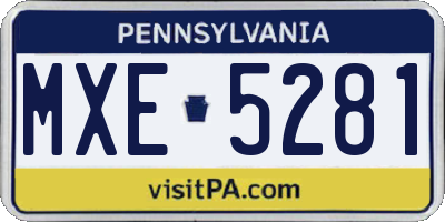 PA license plate MXE5281