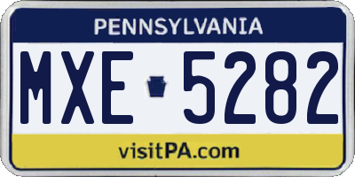 PA license plate MXE5282