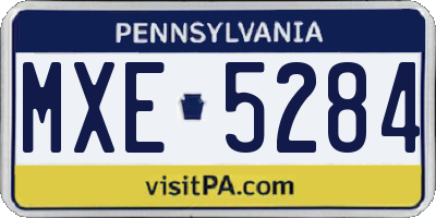PA license plate MXE5284