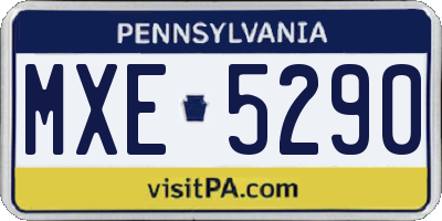 PA license plate MXE5290