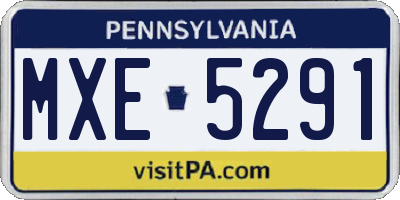 PA license plate MXE5291