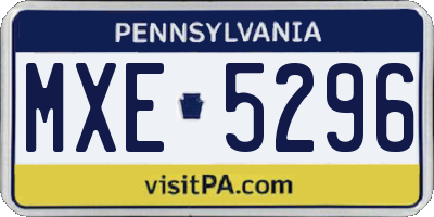 PA license plate MXE5296
