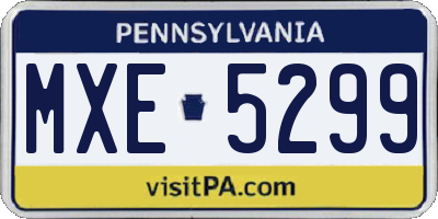 PA license plate MXE5299