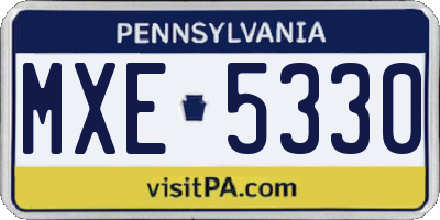 PA license plate MXE5330
