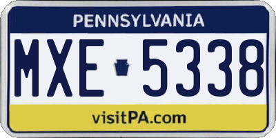 PA license plate MXE5338