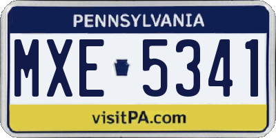 PA license plate MXE5341