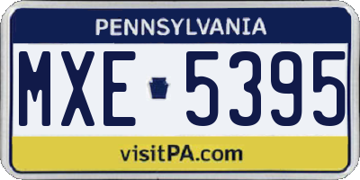 PA license plate MXE5395