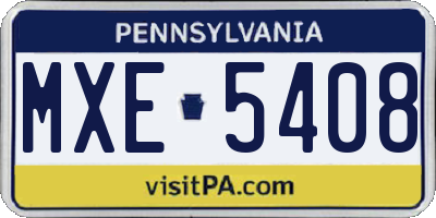 PA license plate MXE5408