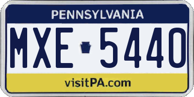 PA license plate MXE5440