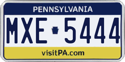 PA license plate MXE5444