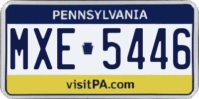 PA license plate MXE5446