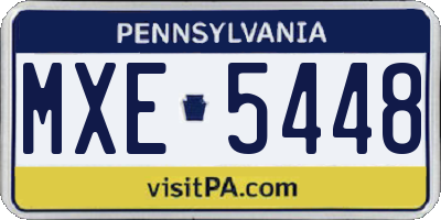 PA license plate MXE5448