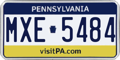 PA license plate MXE5484