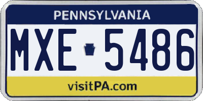 PA license plate MXE5486