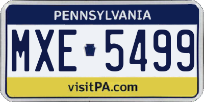 PA license plate MXE5499