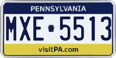 PA license plate MXE5513
