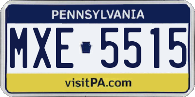 PA license plate MXE5515