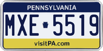 PA license plate MXE5519