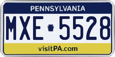 PA license plate MXE5528