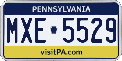 PA license plate MXE5529
