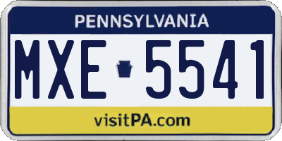 PA license plate MXE5541