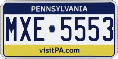 PA license plate MXE5553