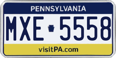 PA license plate MXE5558