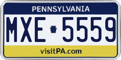 PA license plate MXE5559