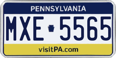 PA license plate MXE5565