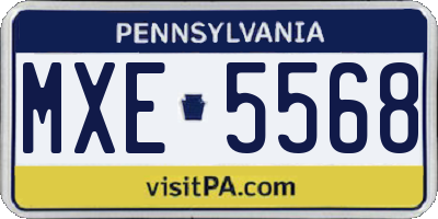 PA license plate MXE5568
