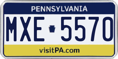 PA license plate MXE5570