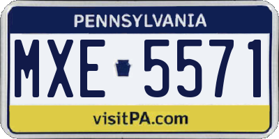 PA license plate MXE5571
